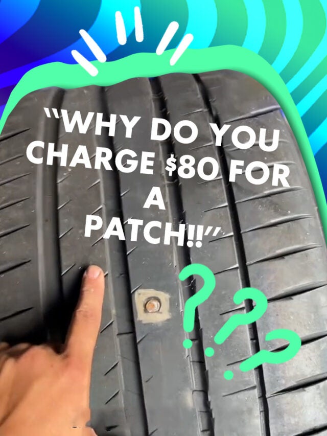 tire over blue and green