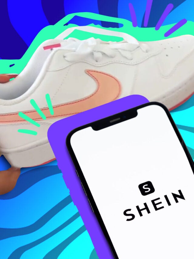 Shein over nike show over blue and green