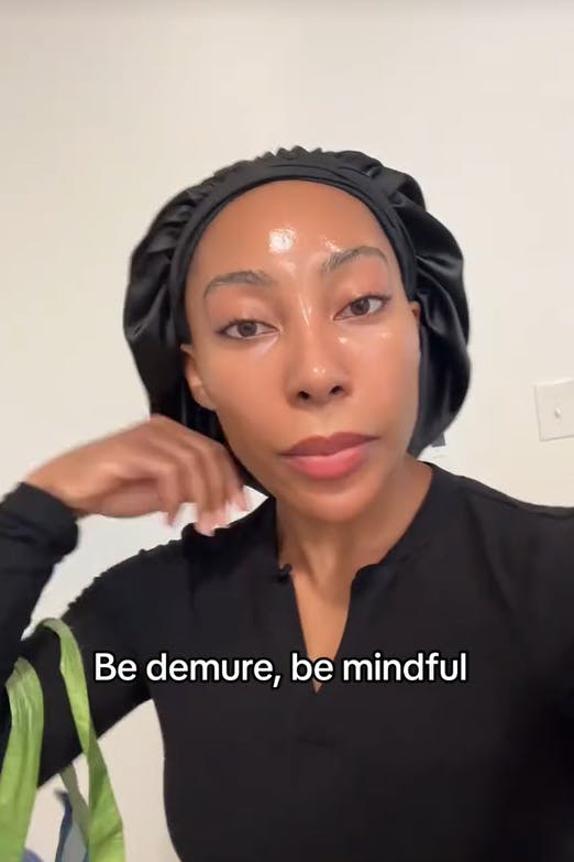 Demure TikTok meme imitation video.