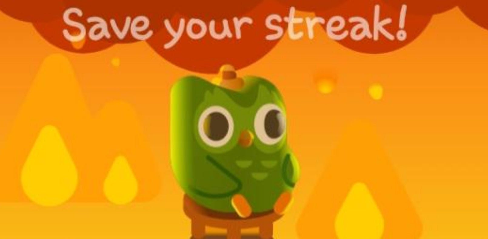 duo sitting in a fire saying 'save your streak'