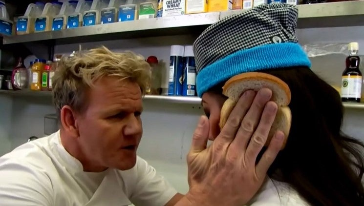 gordon ramsay and julie chen in original idiot sandwich moment