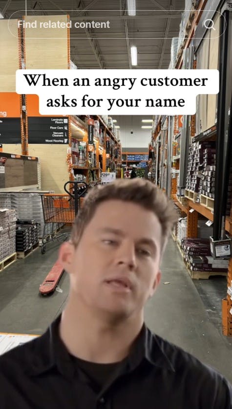 when an angry customer asks your name my name is jeff meme