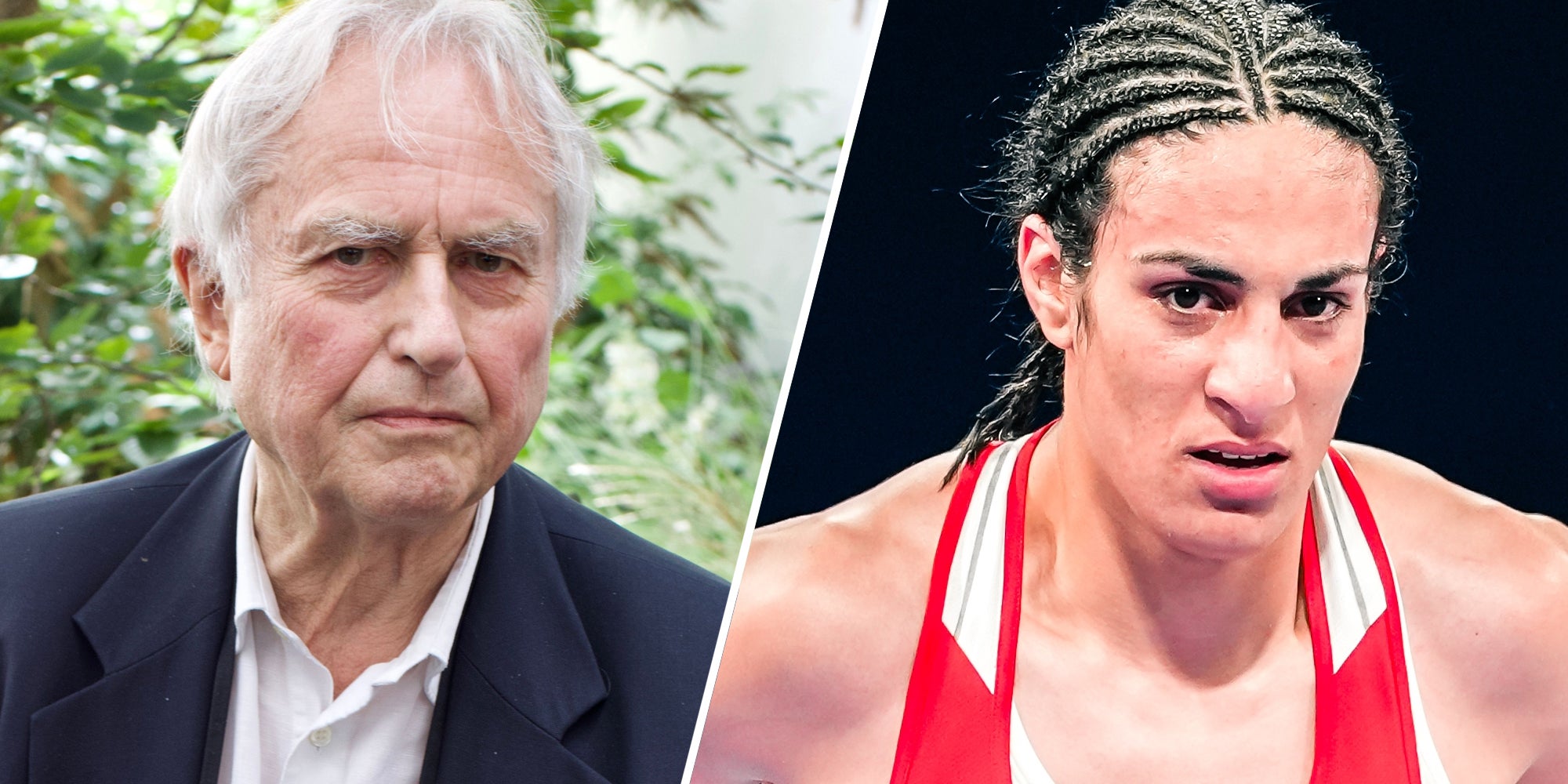 Richard Dawkins(l), Imane Khelif(r)
