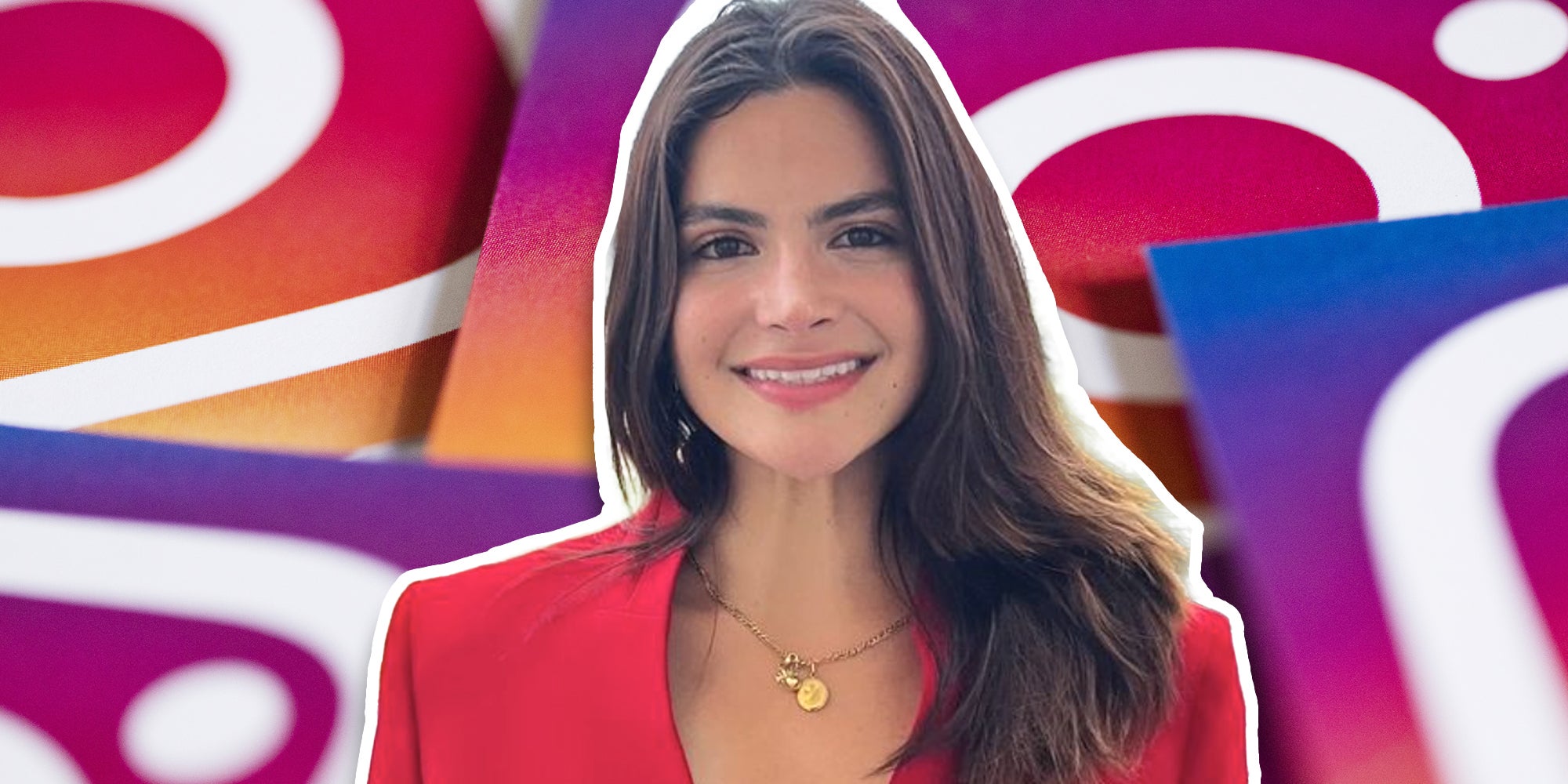 Valentina Gomez over instagram logos