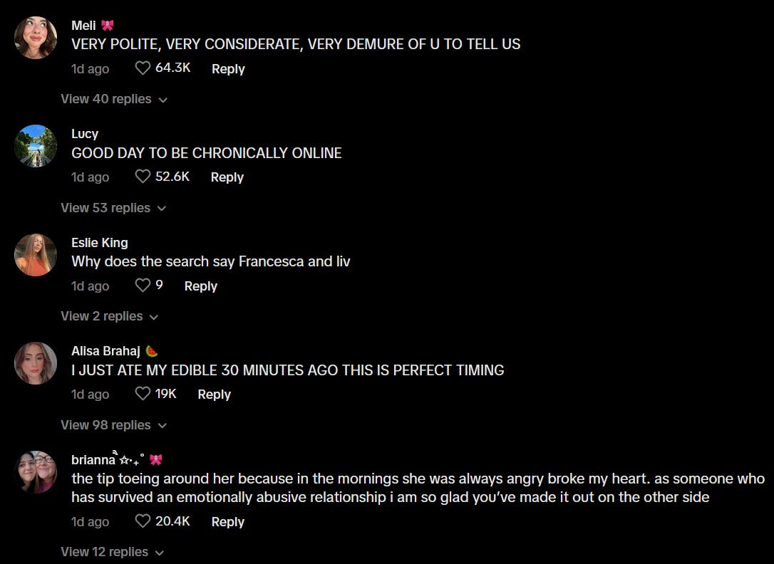 'Who the fuck did I marry' video comments.