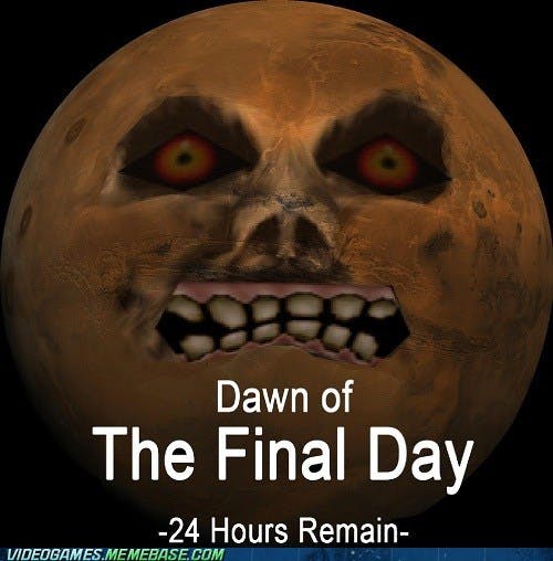 Dawn of the final day meme featuring the moon