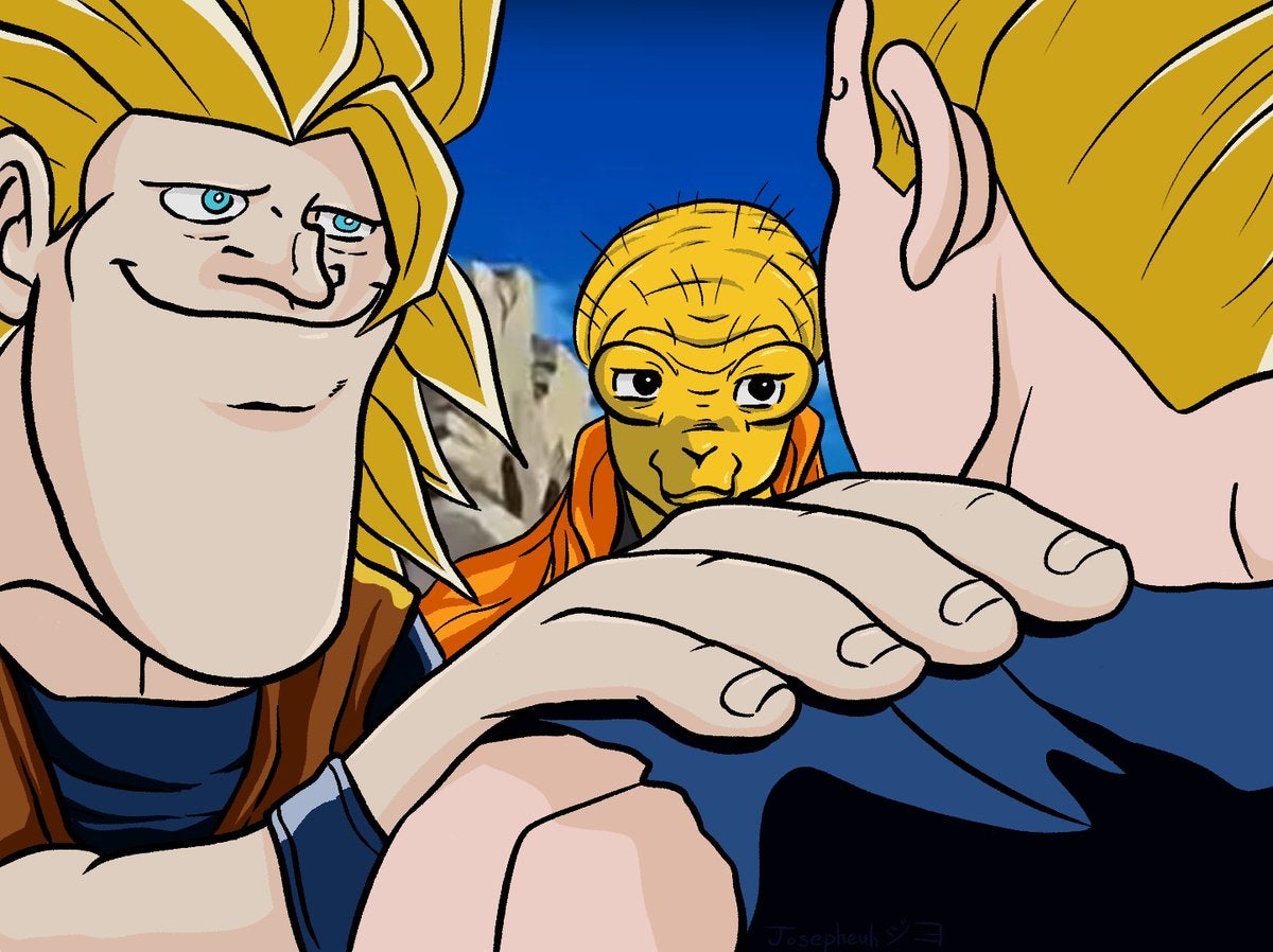 Akakichi no eleven redraw meme Dragon Ball variation