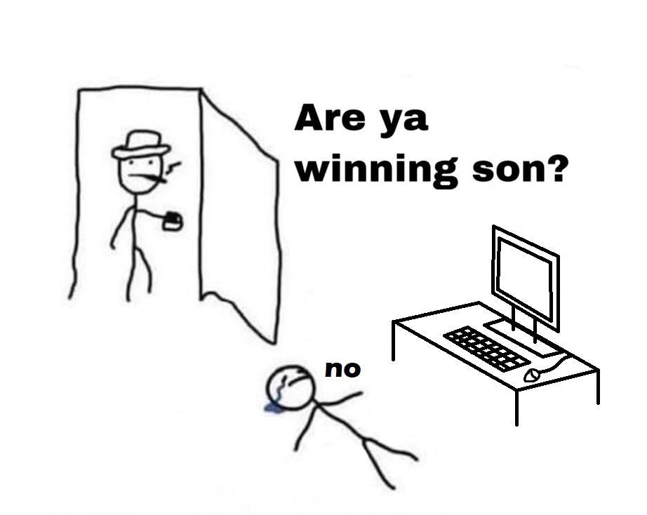 Are ya winning, son? meme variation with son on ground