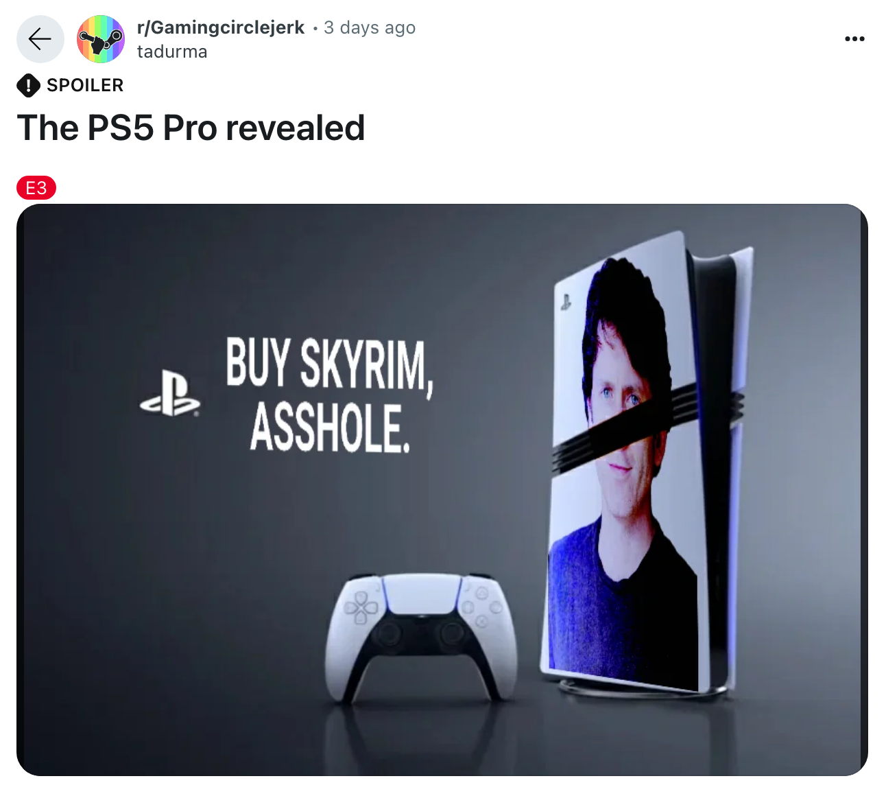 PlayStation 5 pro buy skyrim meme