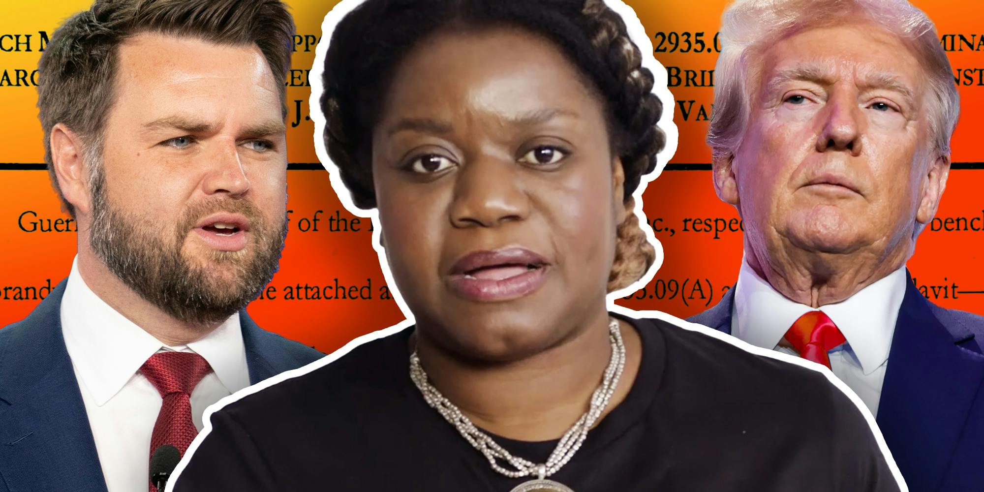 JD Vance, Guerline Jozef and Donald Trump over affidavit