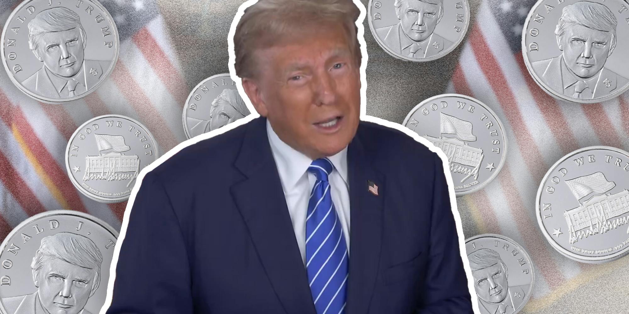 Trump with coin background