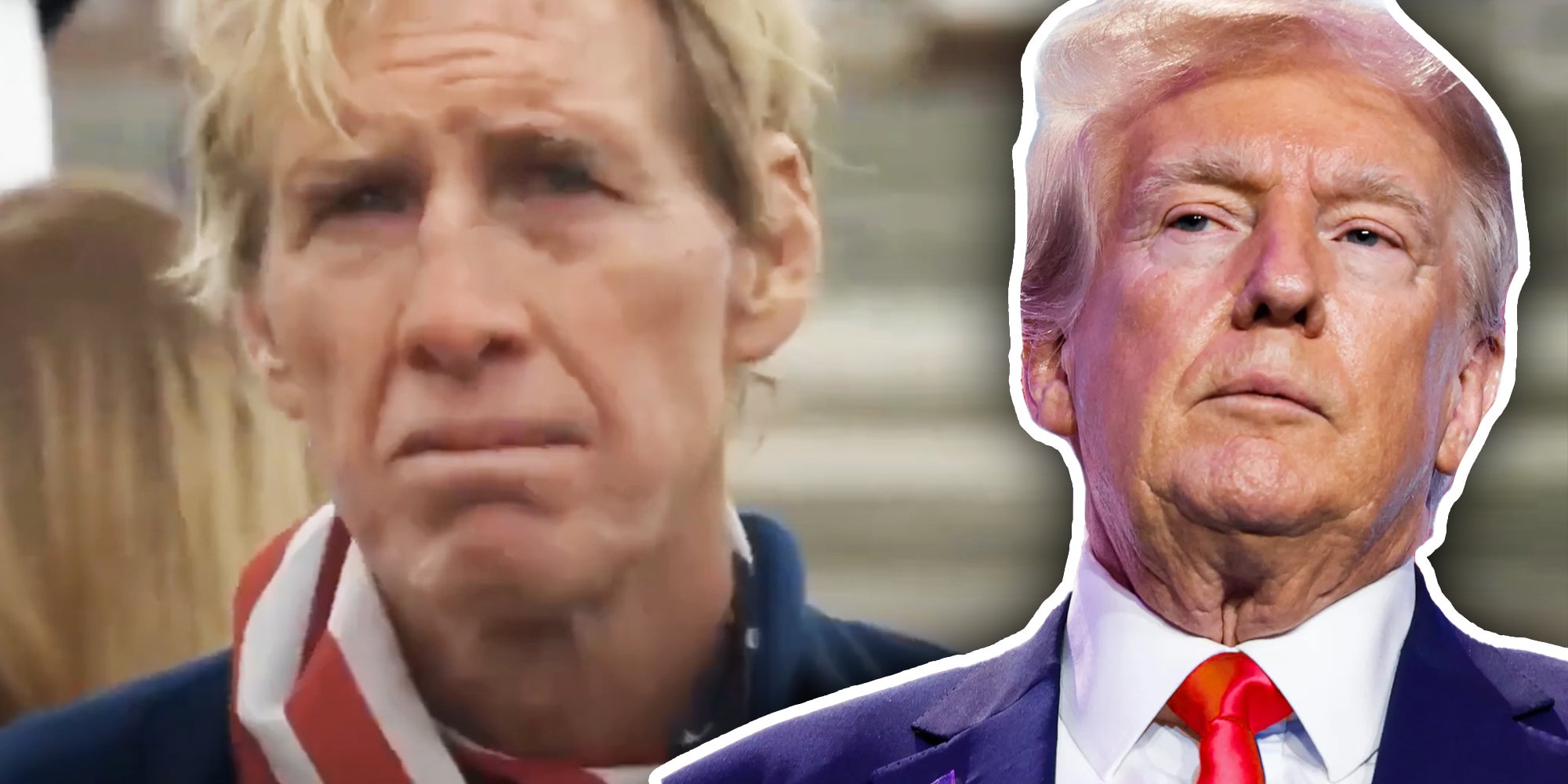 Donald Trump over screengrab of Ryan Routh, trump shoooter