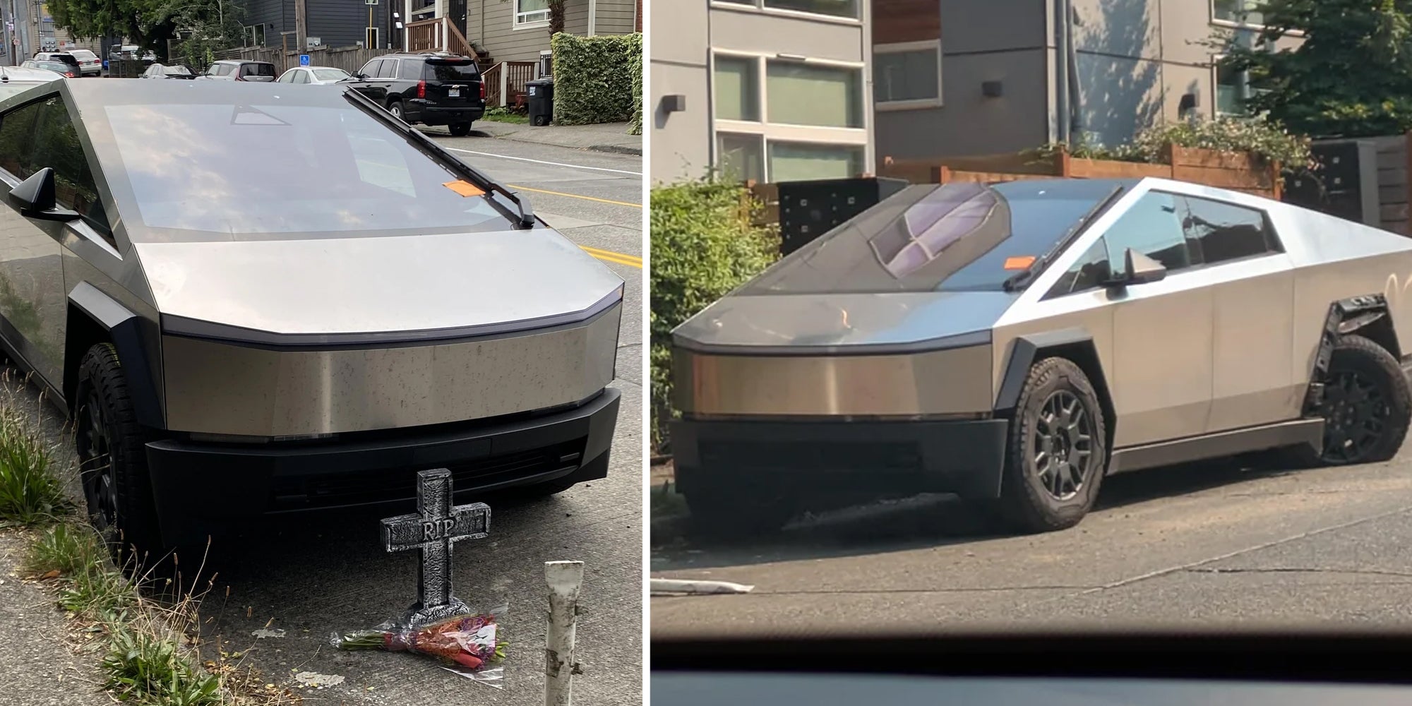 Cyberstuck cybertruck two split