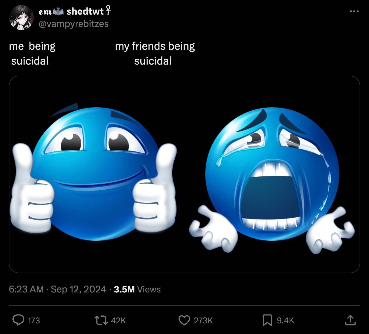 blue emoji meme