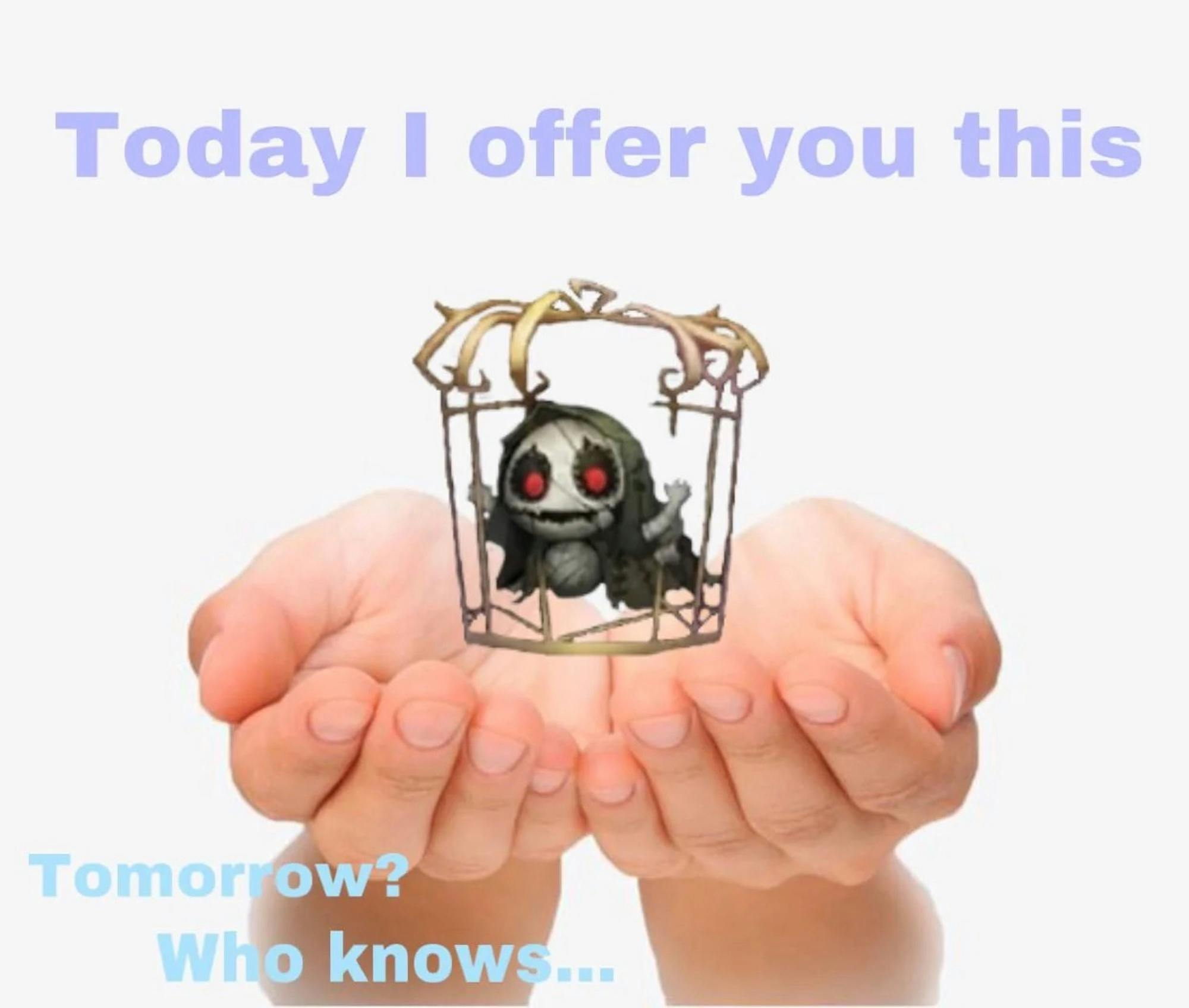 Brainrot meme of spider in cage