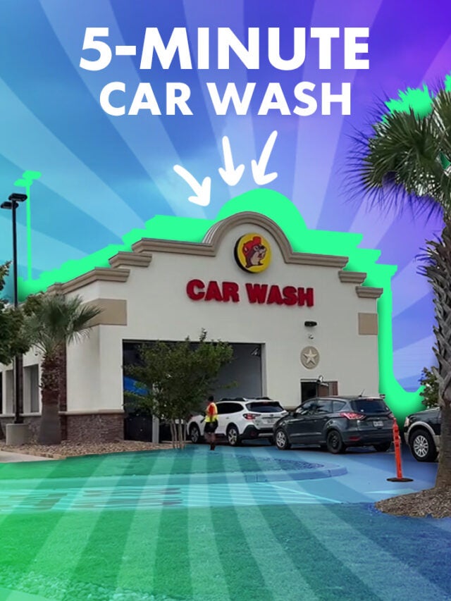 Buc-ee's carwash over purple and green