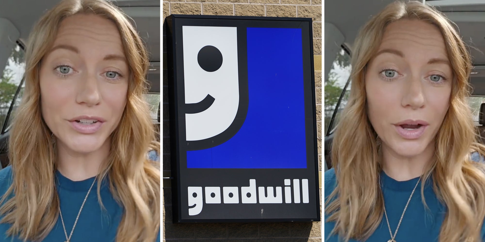 Woman talking(l+r), Goodwill sign(c)