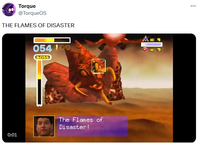 The Flames of Disaster meme referencing Star Fox 64.