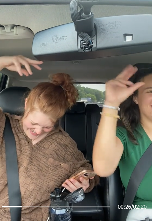 Frat Flick video with two young women in a car.