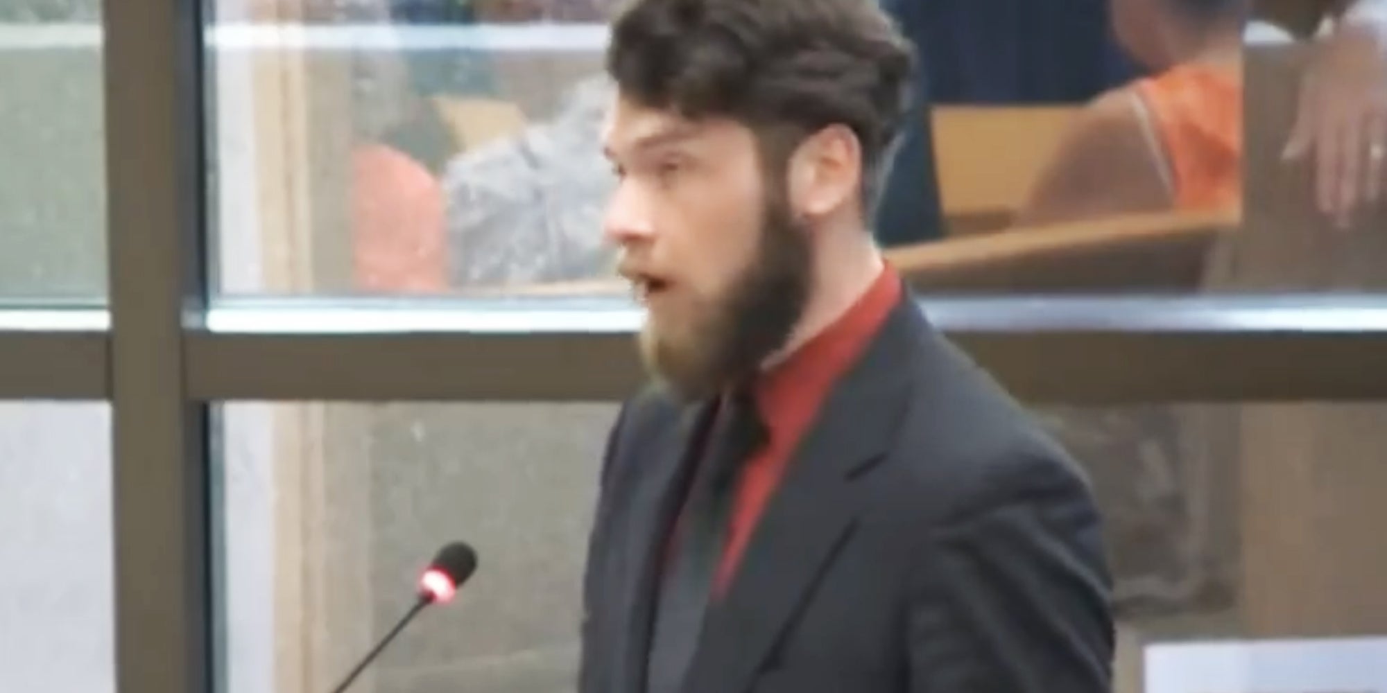 Man speaking into mic