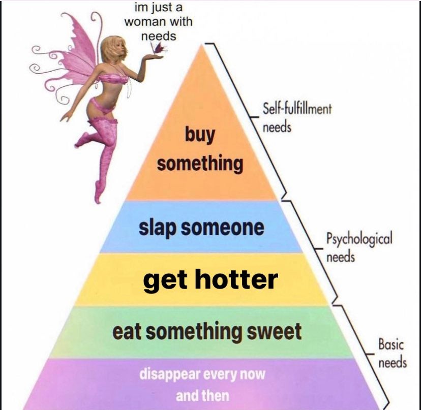 girly hierarchy of needs pyramid