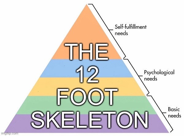 hierarchy of needs pyramid where it's all 'the 12 foot skeleton'