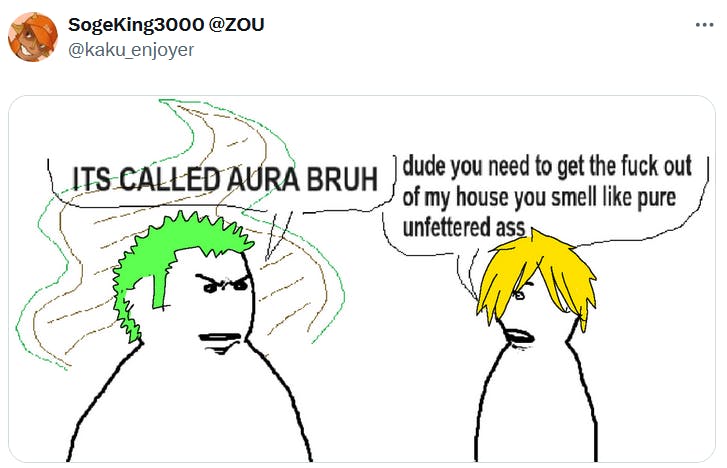 It's called aura bruh meme redrawn with green and blonde haired characters.