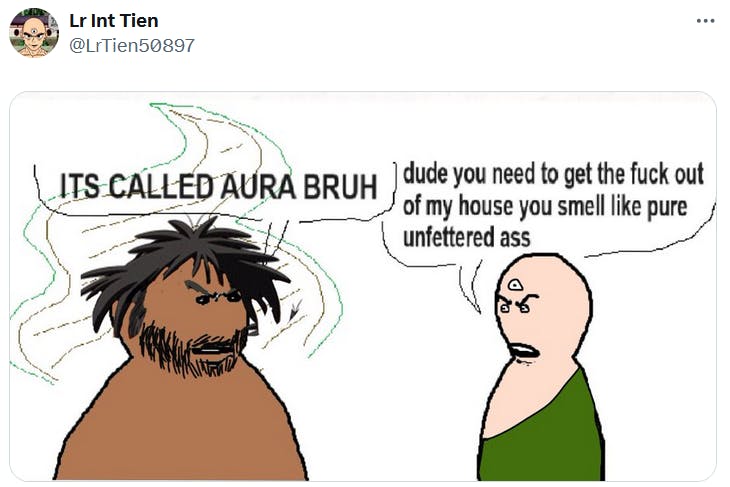 It's called aura bruh meme redrawn with Dragon Ball characters.