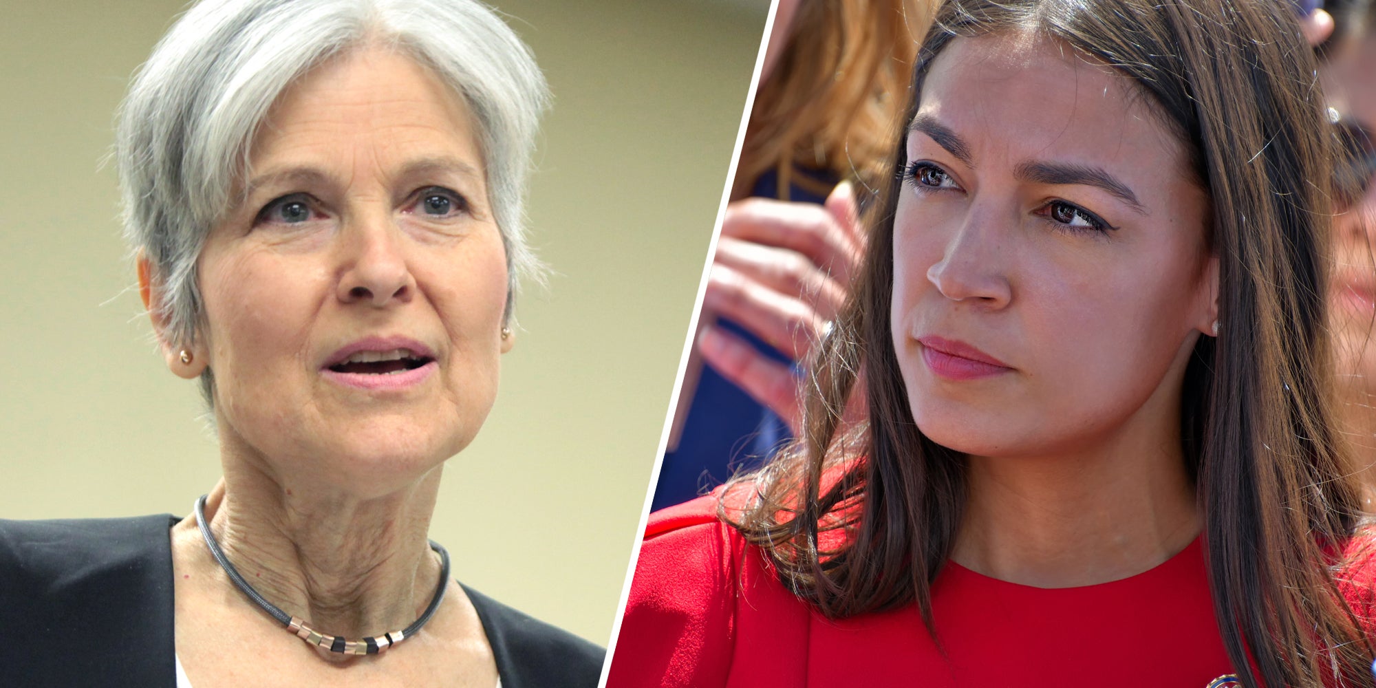 Jill Stein(l), Alexandria Ocasio-Cortez(r)