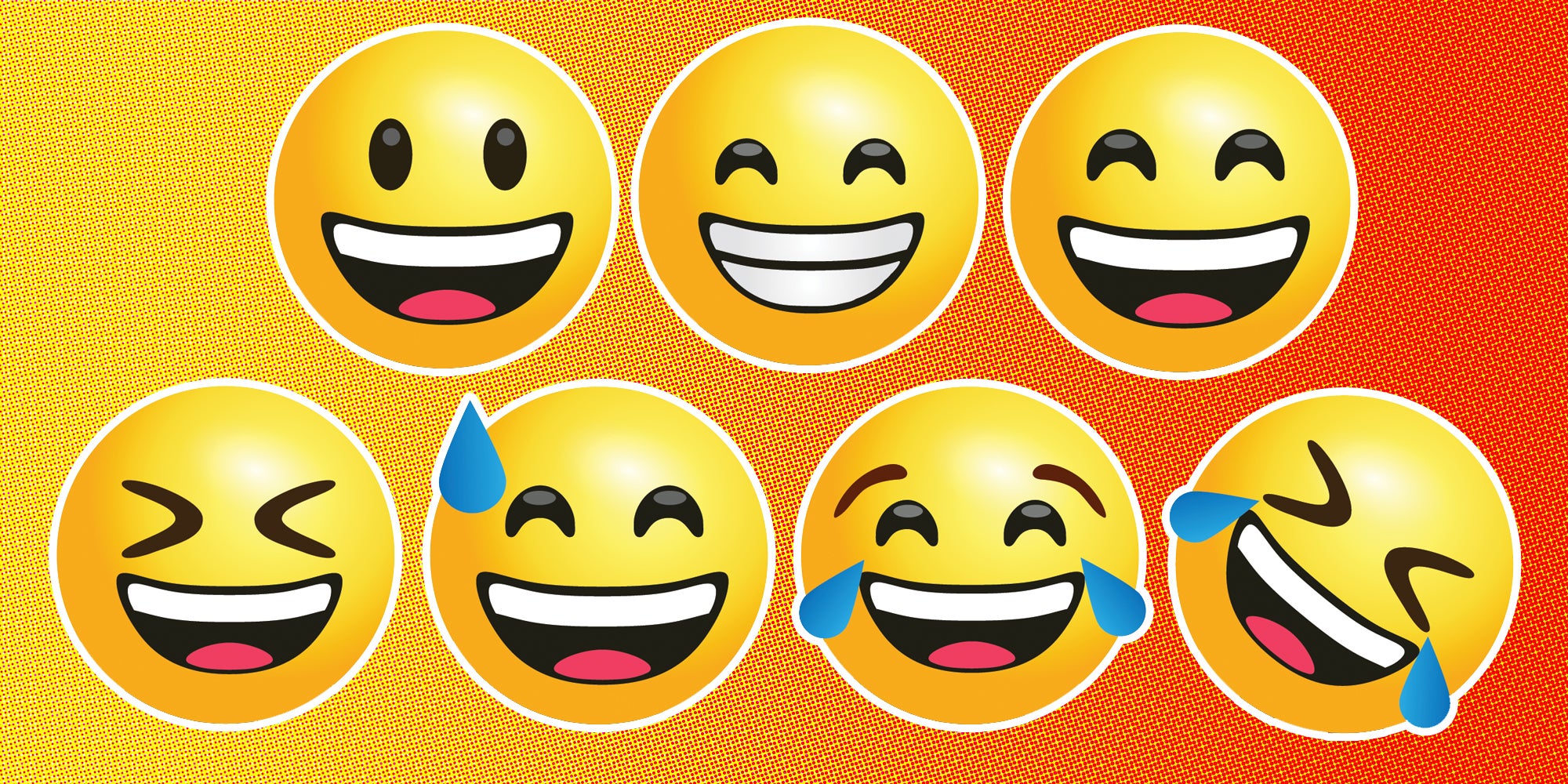 A bunch of different smiley emojis