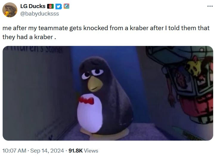 Sad Penguin meme about Apex Legends.