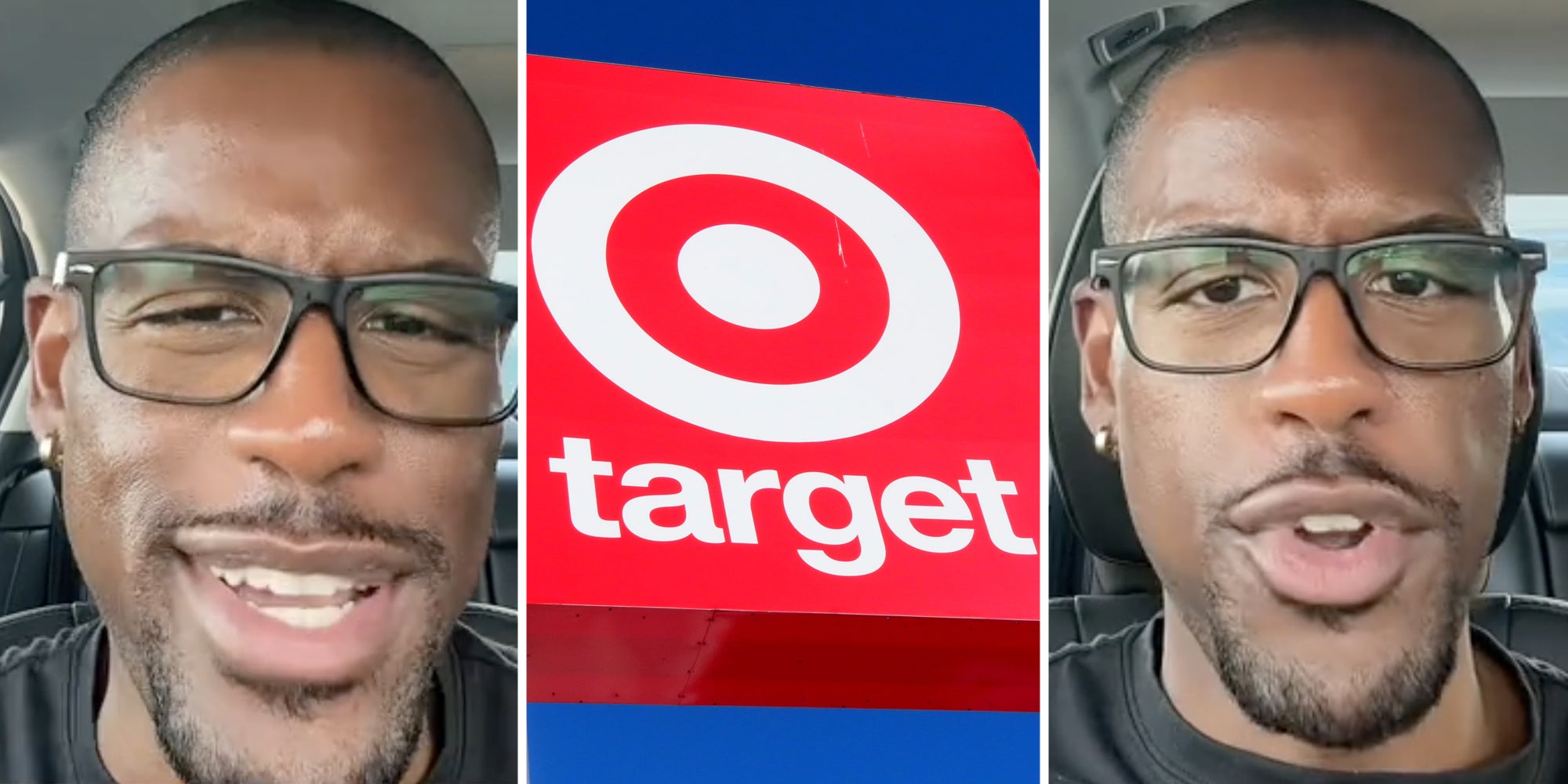 Man talking(l+r), Target sign(c)