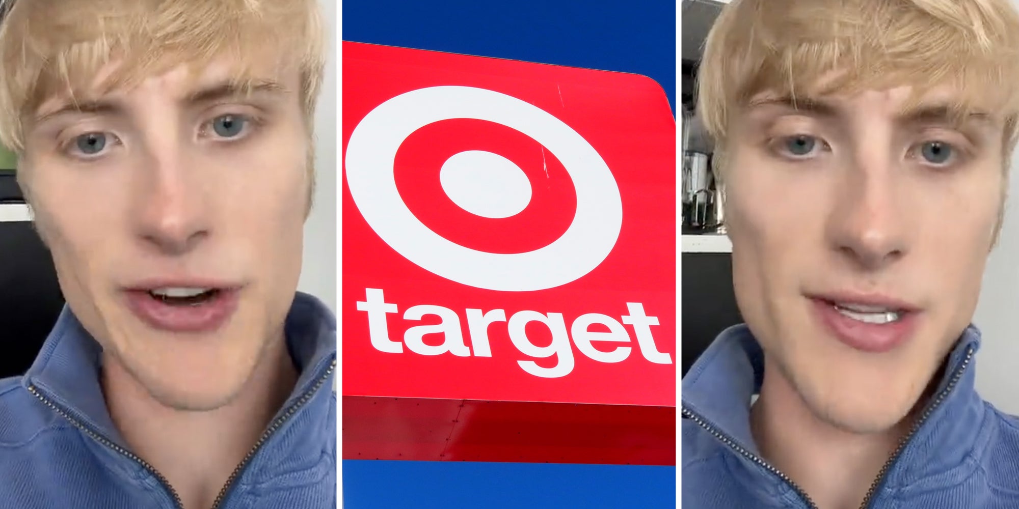 Man talking(l+r), Target sign(c)