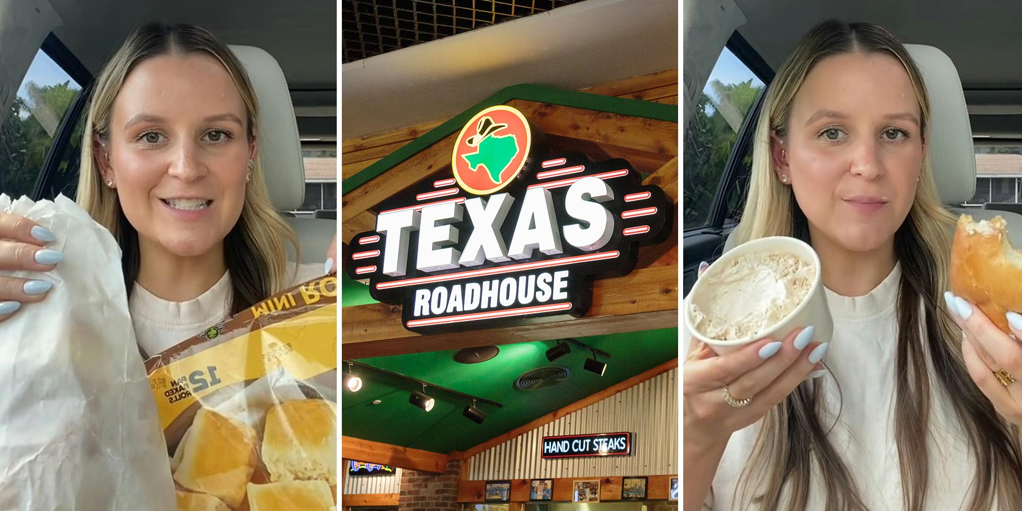 Woman compares Texas Roadhouse rolls and butter with the Walmart version. You might be wasting your money