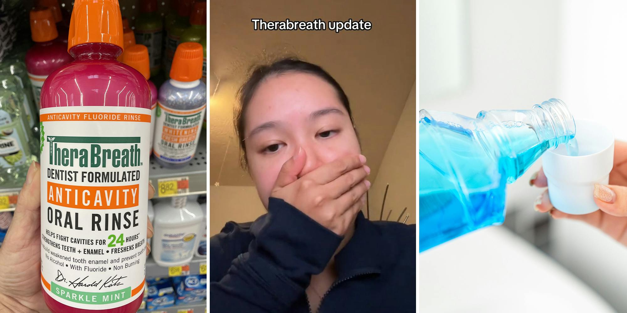 Woman issues warning on Therabreath mouthwash after seeing what it did to her teeth