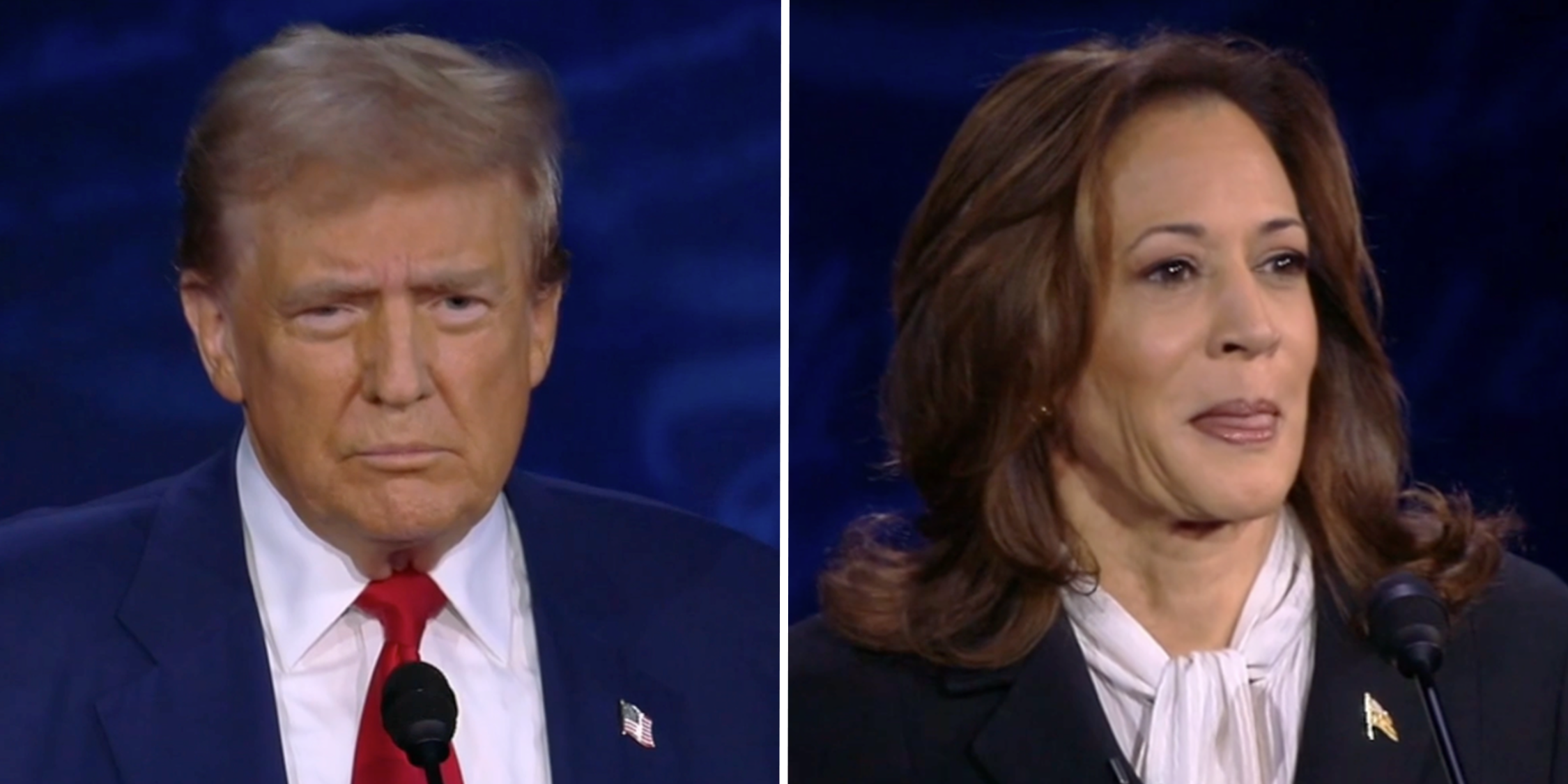donald trump kamala harris debate kotton mouth