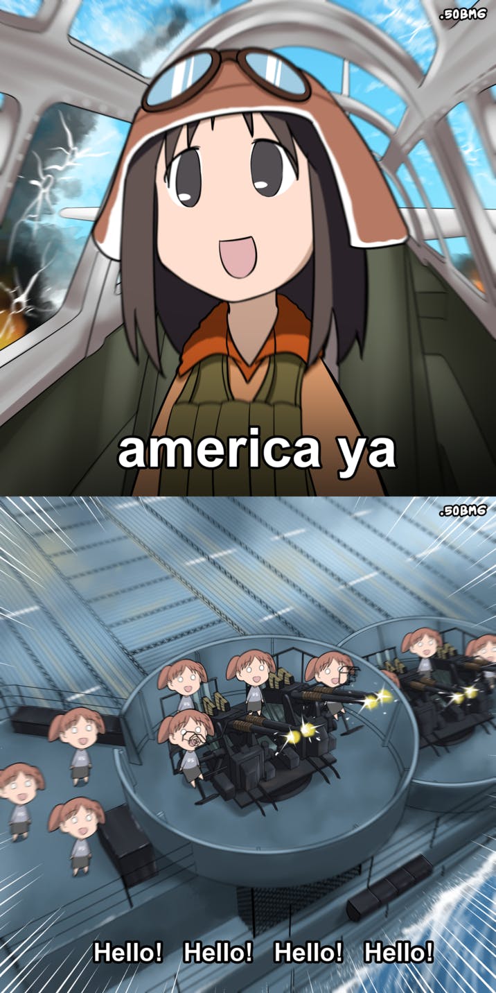 America Ya Hallo meme anime reference