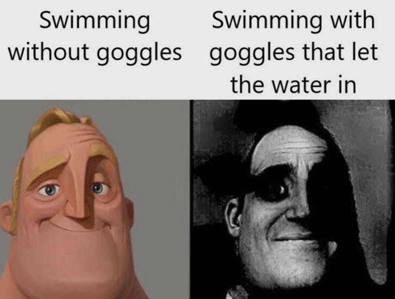 Mr. Incredible Becoming Uncanny goggles meme