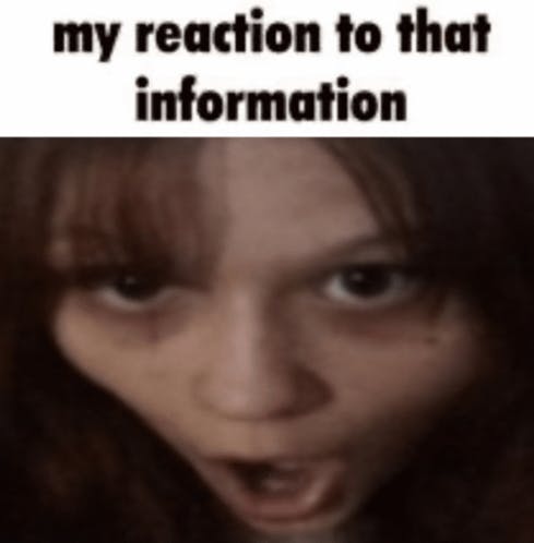 My reaction to that information meme mouth open GIF