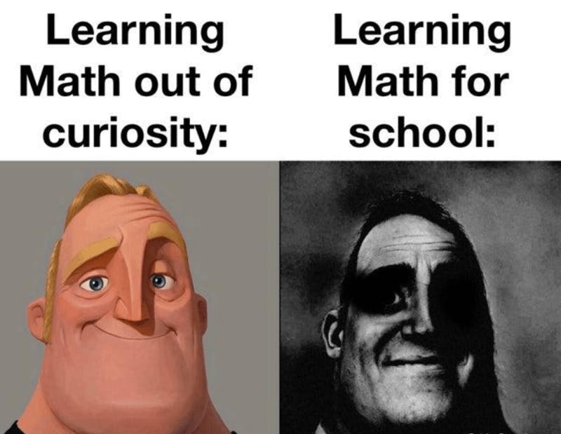 Mr. Incredible Becoming Uncanny meme about learning math