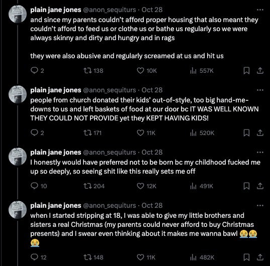 Thread on not having too many kids