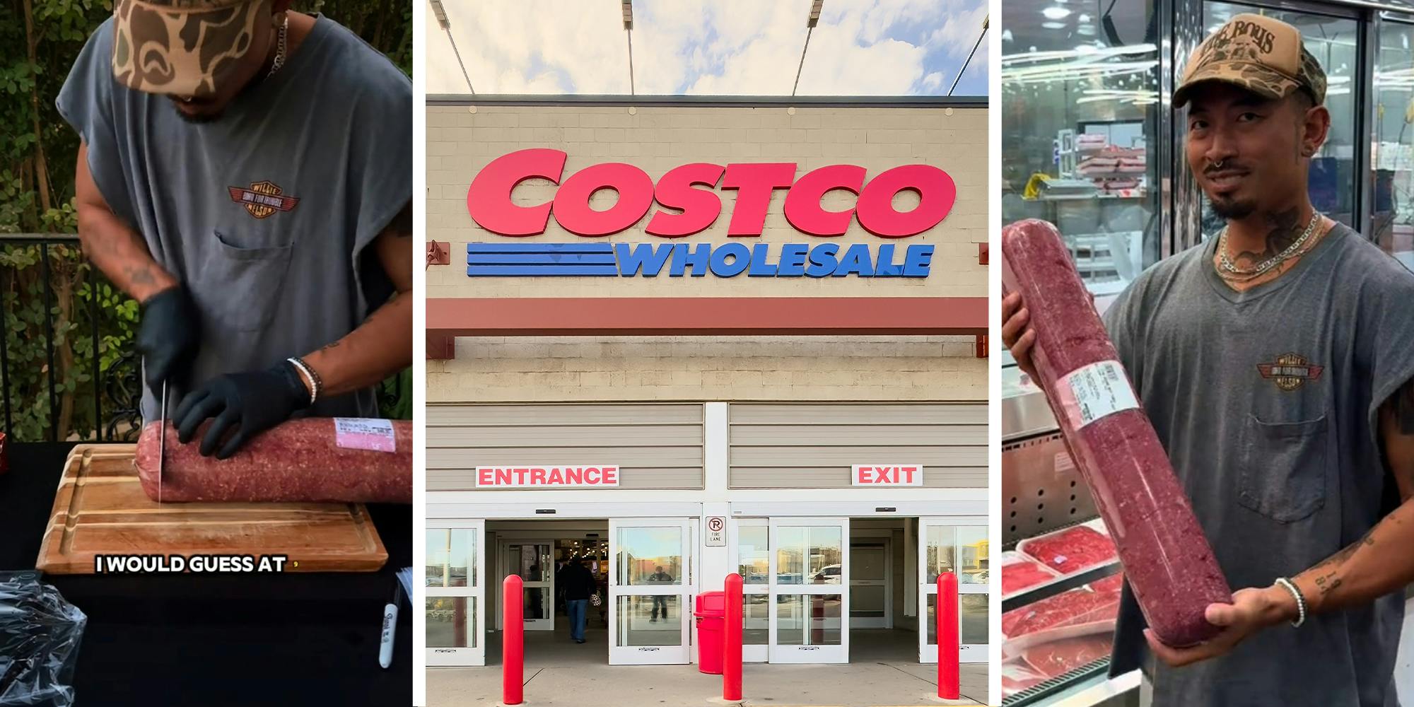 Costco Shopper buying meats; Costco Store Front