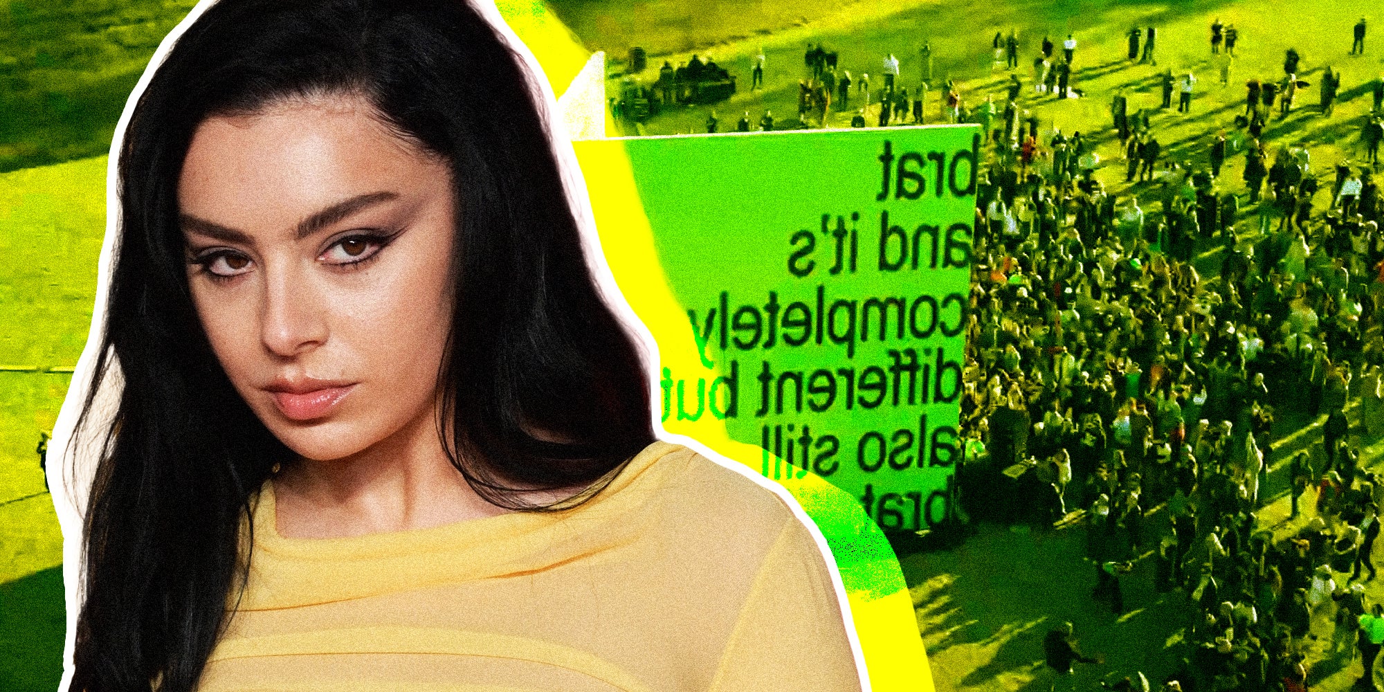 Charli XCX over Storm King installation and crowd for her concert