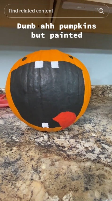 painted dumb ahh pumpkin