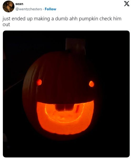 cute dumb ass pumpkin jack-o-lantern