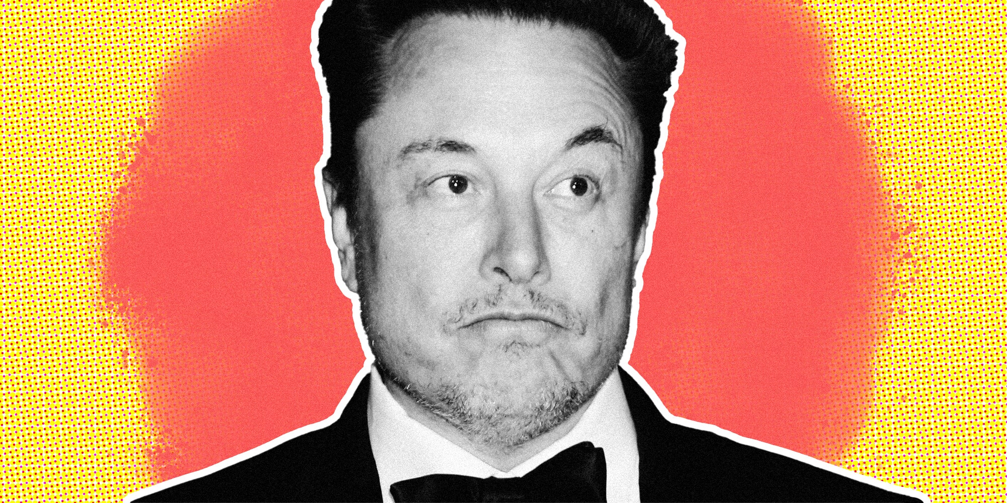 Elon Musk over abstract background