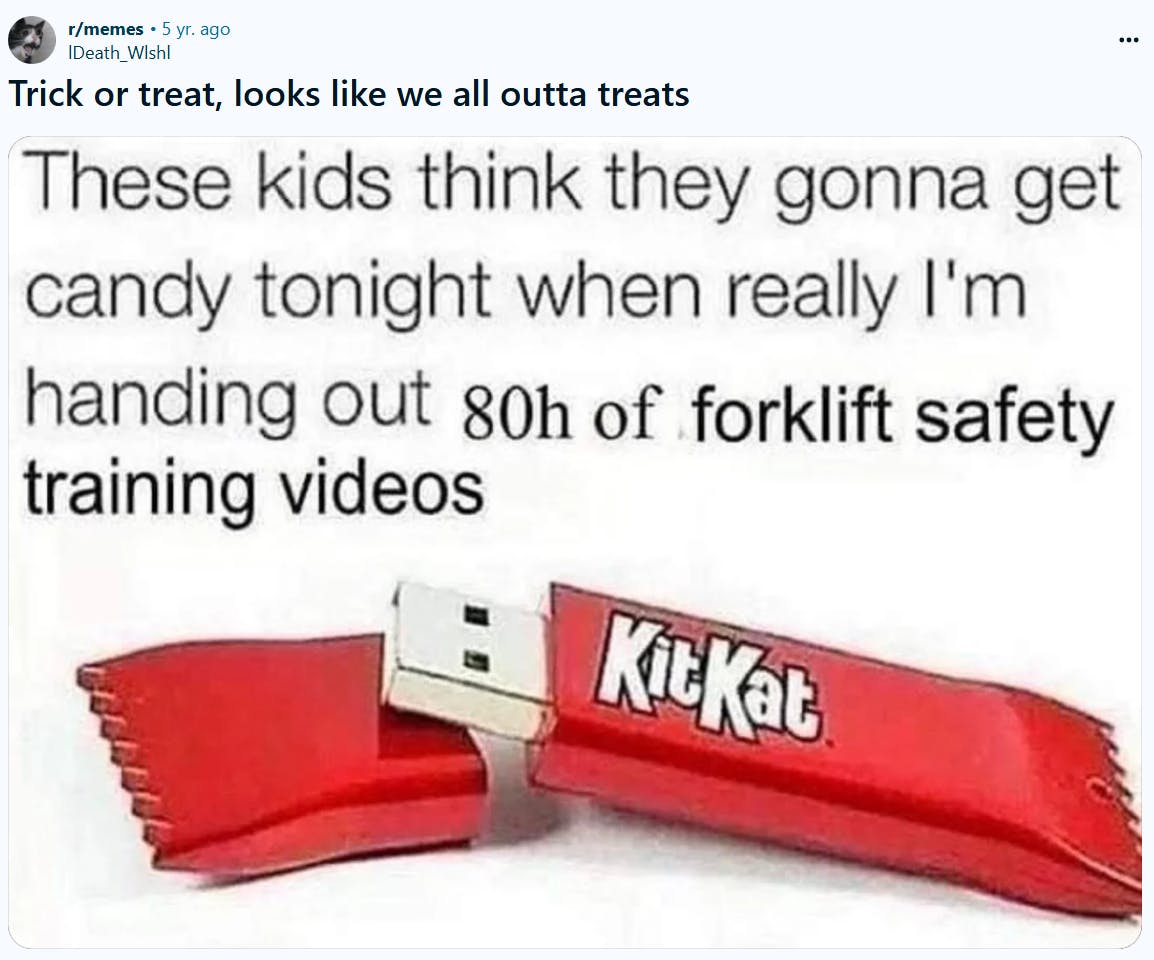 Funny trick or treat meme