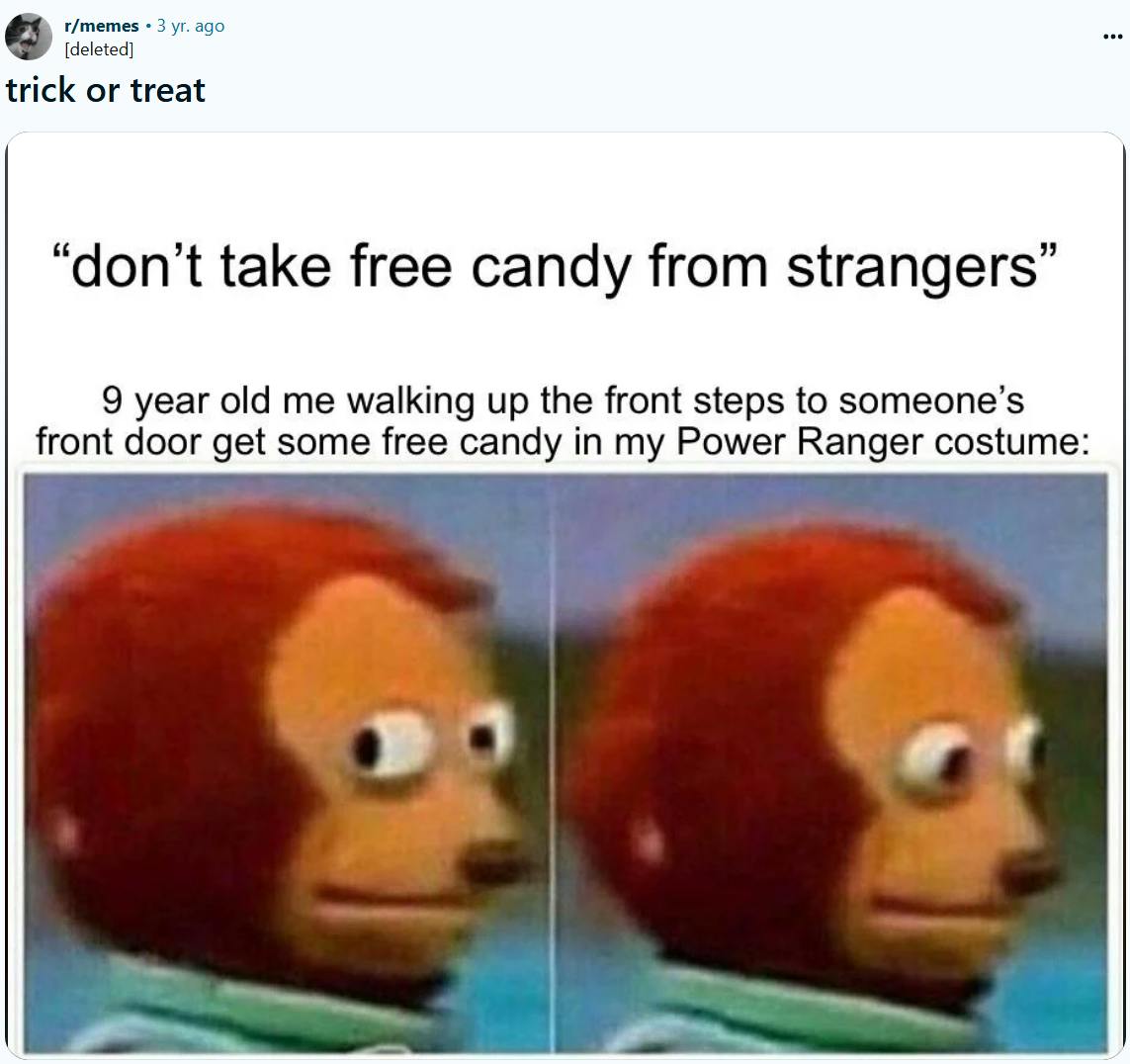 Funny trick or treat meme