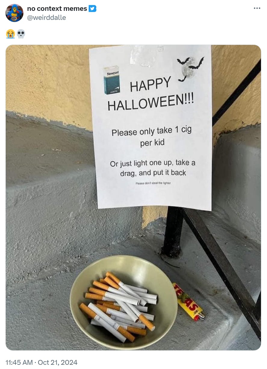 Funny trick or treat meme