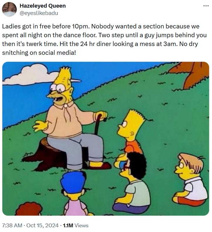 Grandpa Abe Simpson Telling Kids Stories meme about clubbing.